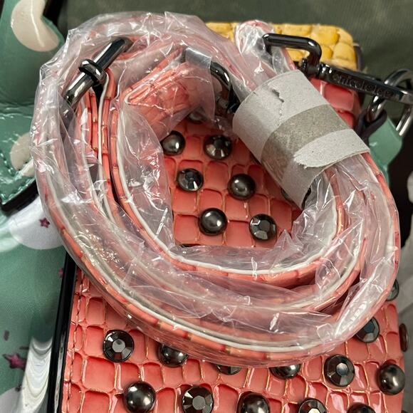 Nicole Lee Sweet Cupcake Tote Removable Interior Bag Coral Green Dogs Puppies - Picture 15 of 16